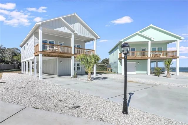 a front view of a building with street