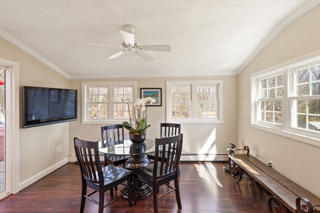22 Kennedy Road Sharon, MA 02067 - Photo 16 of 41 a view of a dining room with furniture window and wooden floor