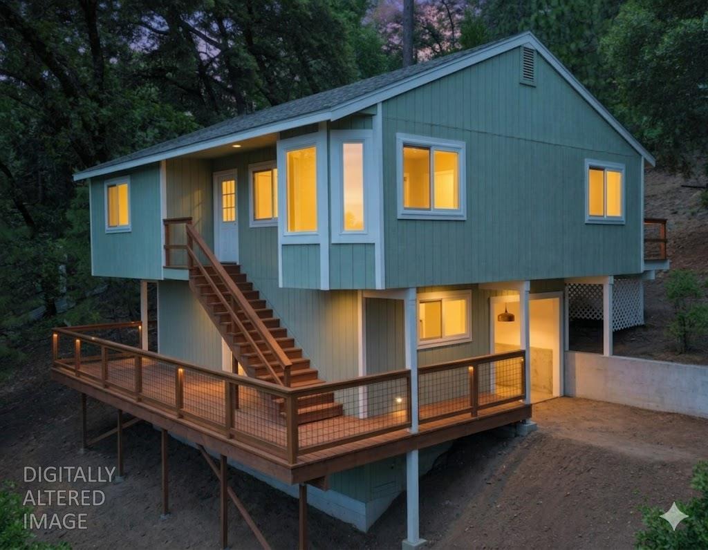 4850 8 Mile Road Camino, CA 95709 - Photo 6 of 34 a front view of house with roof deck and seating space
