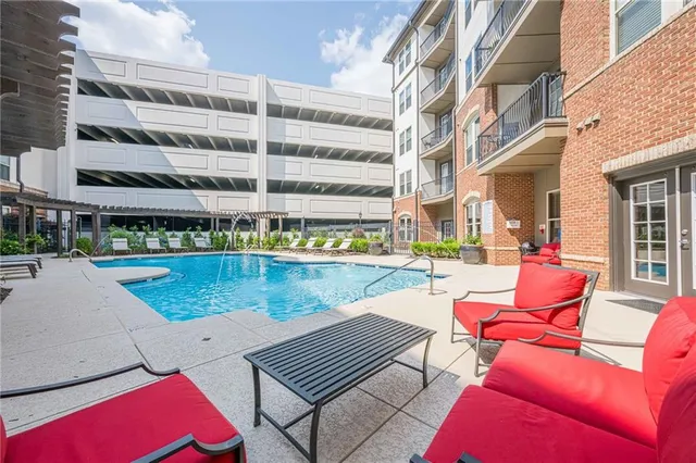 a buildings and outdoor space in the back yard