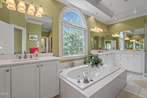 a spacious bathroom with a shower