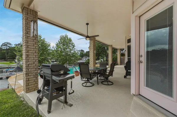 a view of chair and tables in patio