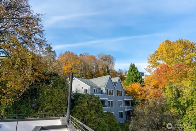 a view of a city from a balcony