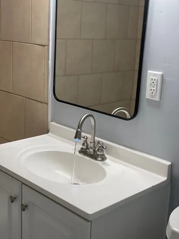 a bathroom with a shower
