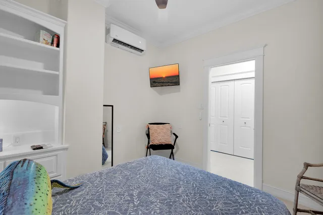 a view of a swimming pool and lounge chair