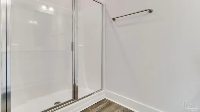 a bathroom with a shower