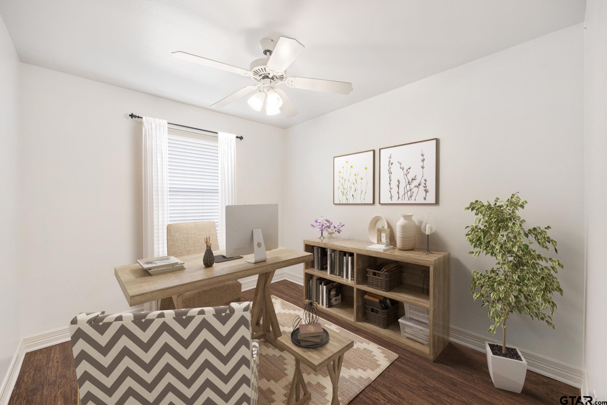 209 Cass Circle Tyler, TX 75703 - Photo 22 of 33 a view of a workspace with furniture and a potted plant