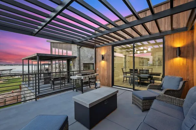 a outdoor space with patio lots of furniture