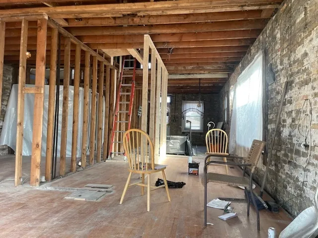 a outdoor space with furniture