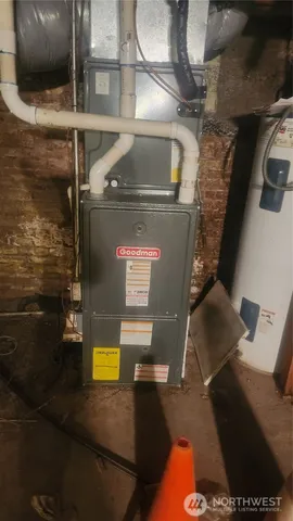 a close view of water heater room