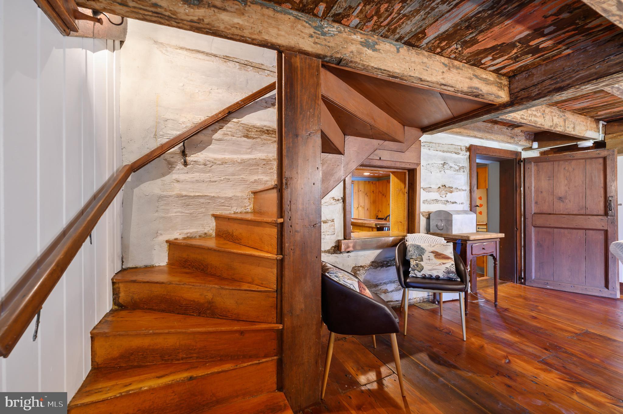 45 Spring Valley Road Malvern, PA 19355 - Photo 18 of 34 Original Staircase in Log Cabin