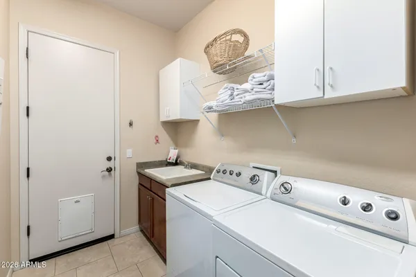 a garden view with a seating space