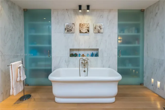 a view of a bathroom with a shower
