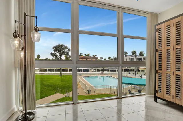a view of a balcony with city view
