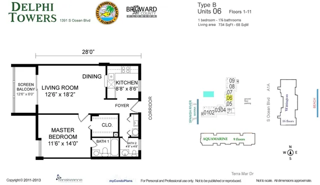 $439,000 | 1391 South Ocean Boulevard, Unit 206, Pompano Beach, FL 33062
