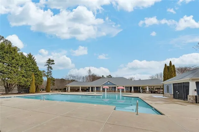 a view of a terrace with a yard