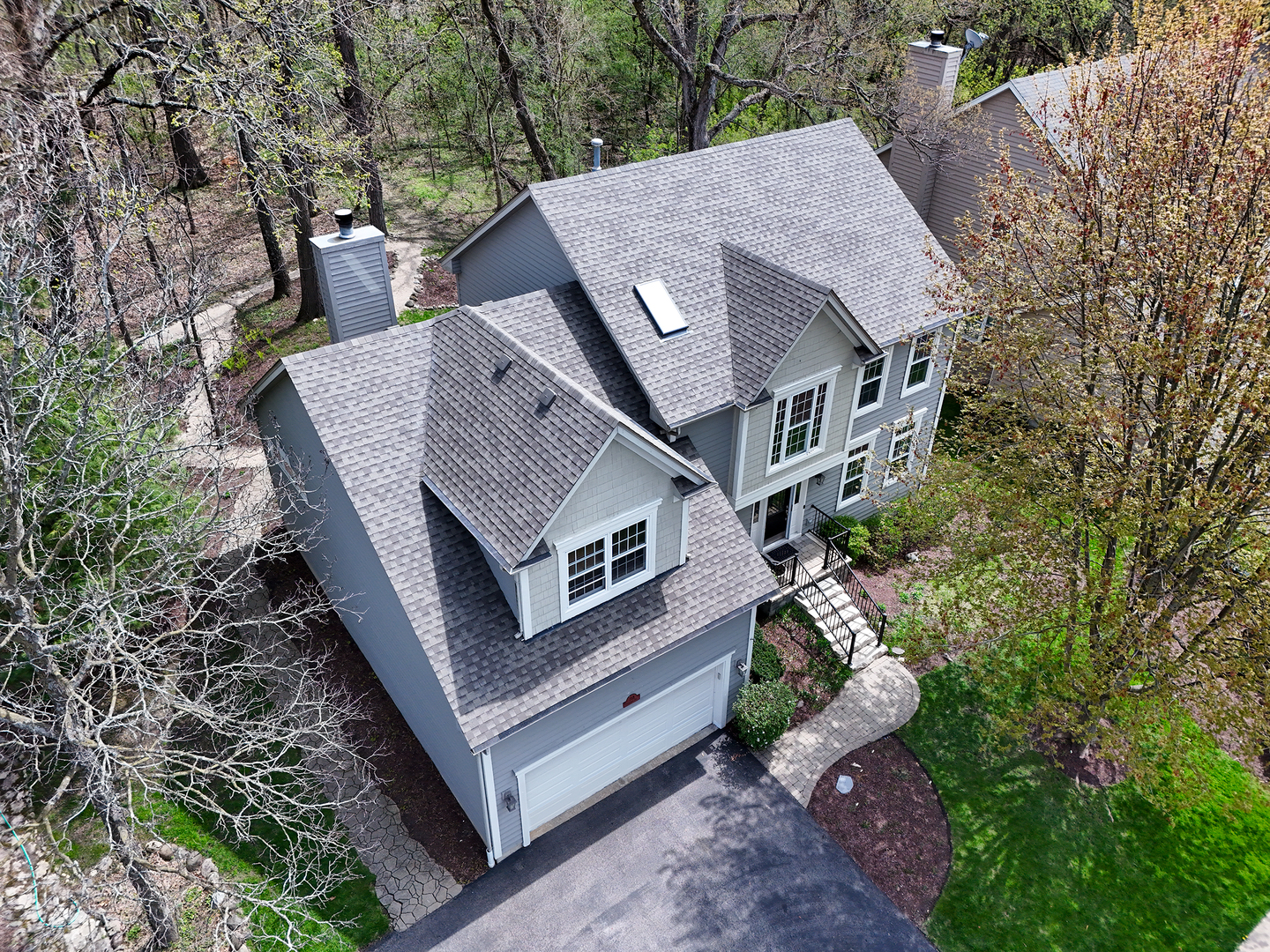 718 Barberry Trail Fox River Grove, IL 60021 - Photo 35 of 37 aerial view of a house with a yard and large tree