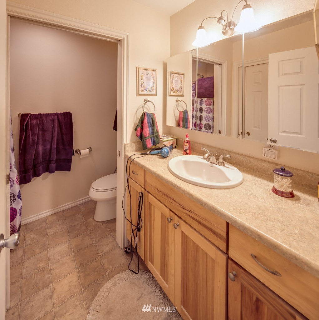 3359 Clearbrook Road Sumas, WA 98295 - Photo 15 of 25 a bathroom with a sink a toilet and mirror