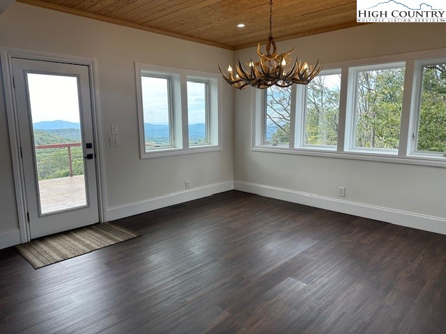 330 North Pinnacle Ridge Road Beech Mountain, NC 28604 - Photo 17 of 38 a view of an empty room with wooden floor and a window