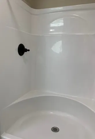 a close up of a shower