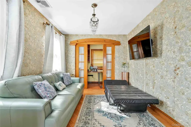 a view of balcony with seating space