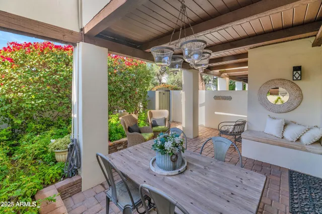 a outdoor space with chairs