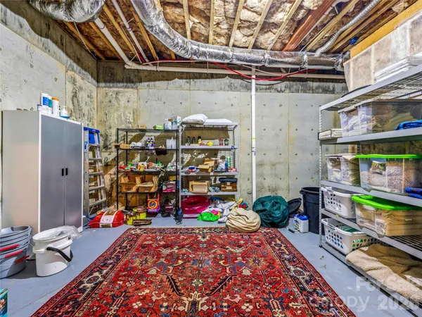 a view of a balcony with wooden floor