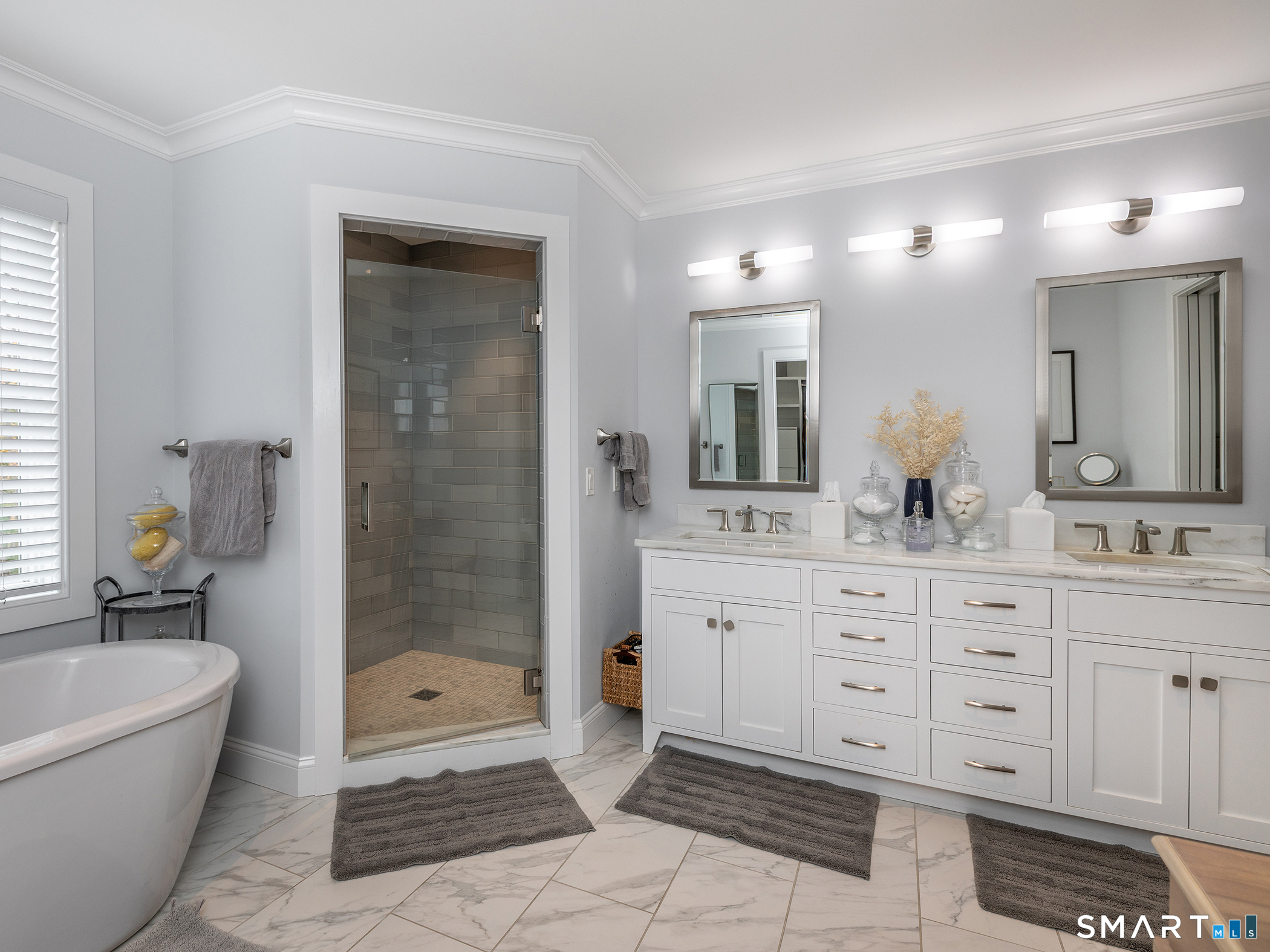 67 Sunset Lane Washington, CT 06794 - Photo 24 of 31 a bathroom with a granite countertop sink a toilet a mirror and bathtub