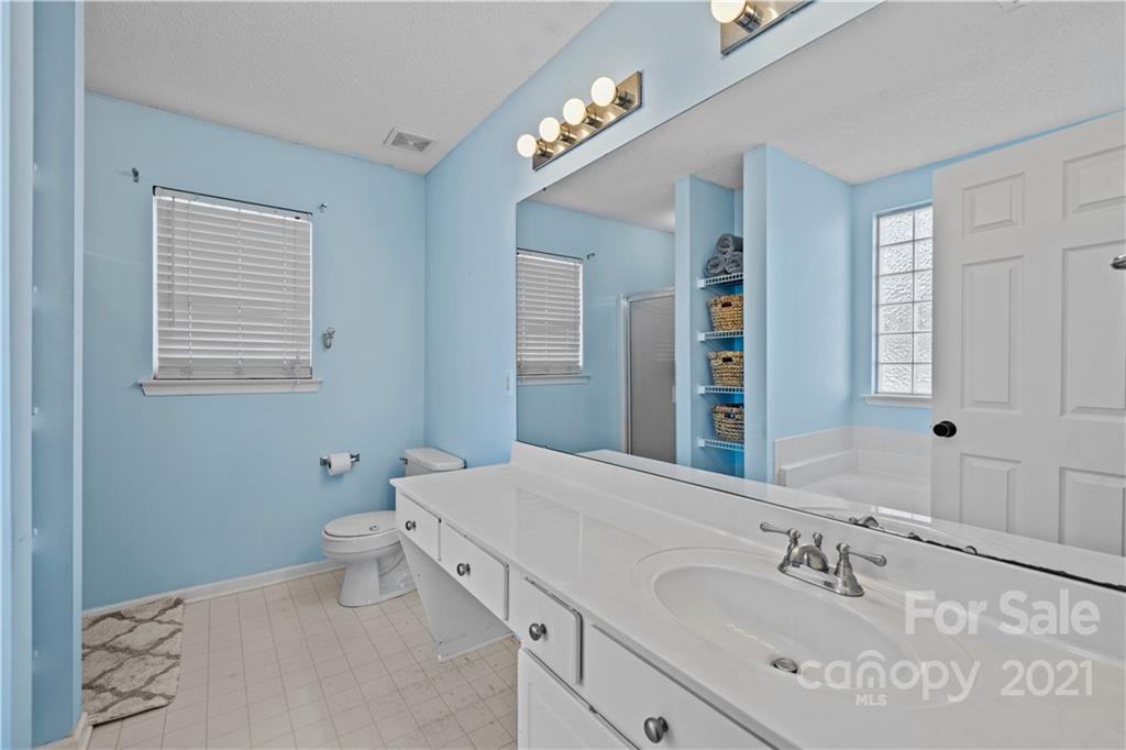 4010 Suttle Place Matthews, NC 28104 - Photo 20 of 31 a bathroom with a sink a toilet and mirror