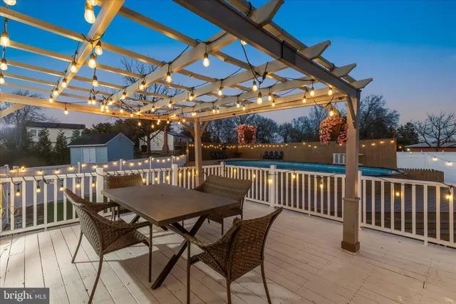an aerial view of a house with a garden