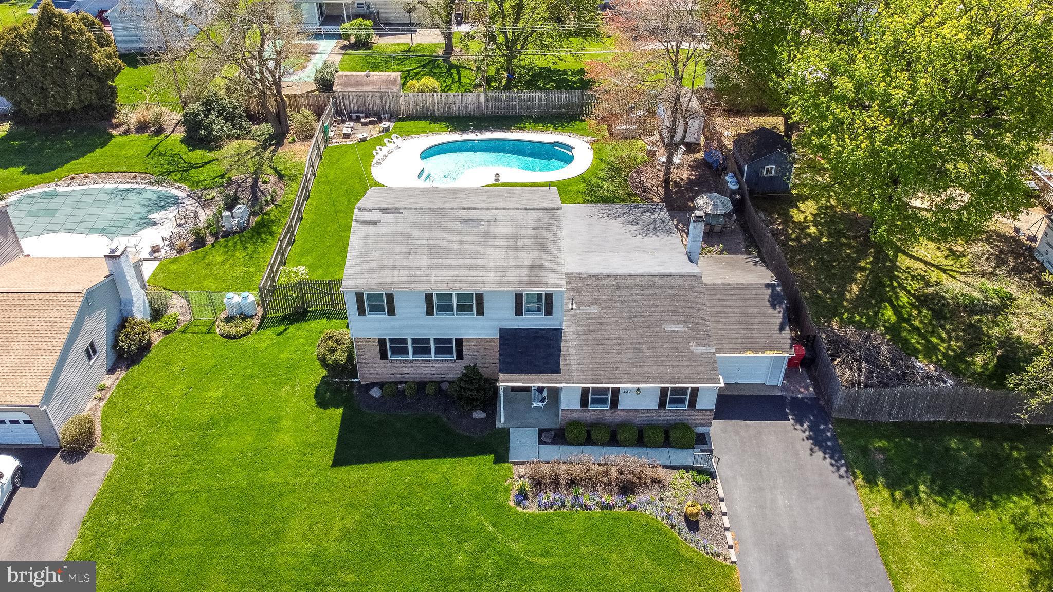 231 Parry Road Warminster, PA 18974 - Photo 4 of 71 an aerial view of a house with a yard basket ball court and outdoor seating