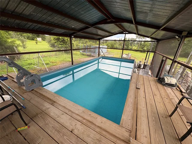 a view of lake with a yard