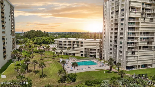 a view of a city with tall buildings