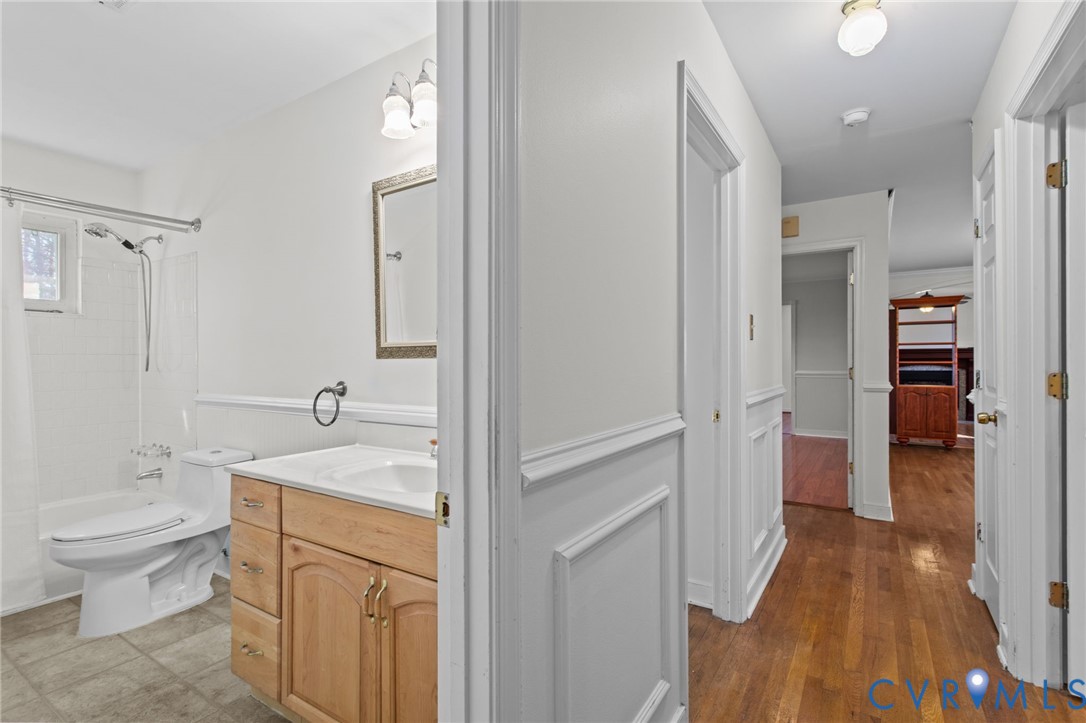5359 Qualla Road Chesterfield, VA 23832 - Photo 23 of 49 a bathroom with a granite countertop sink toilet and shower