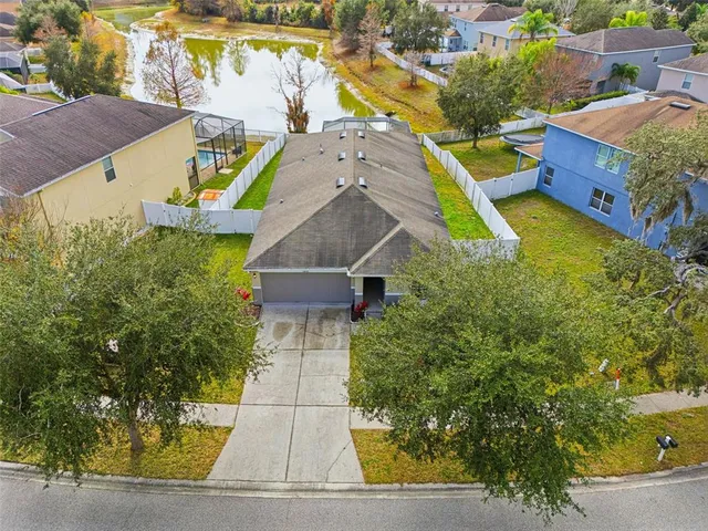 an aerial view of a house
