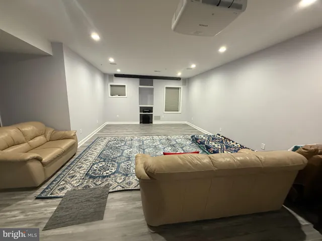 a living room with furniture