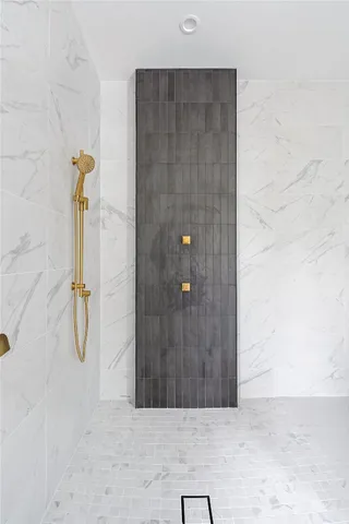 a bathroom with a shower