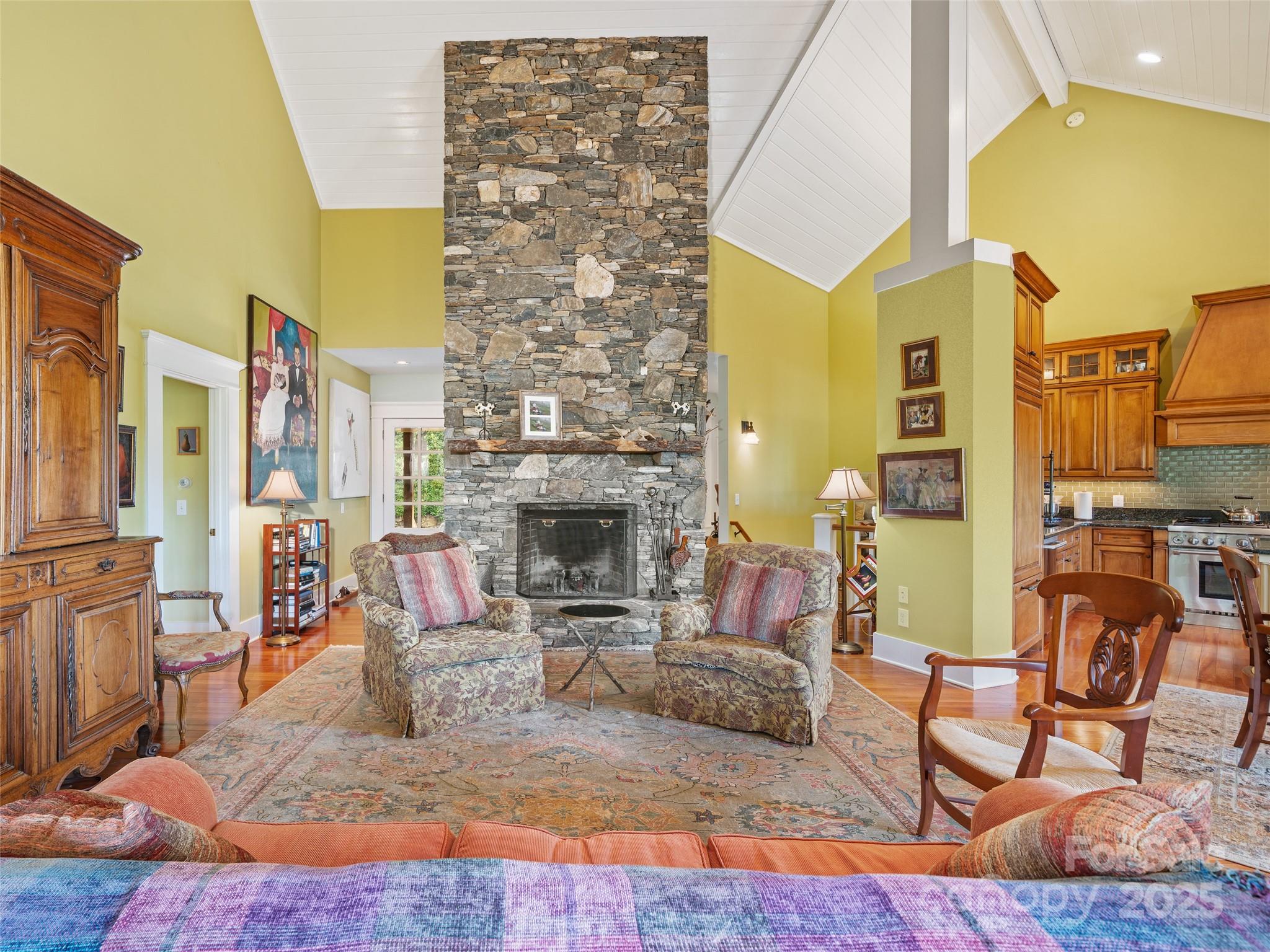 1992 Green Creek Road Bakersville, NC 28705 - Photo 5 of 48 a living room with furniture and a fireplace
