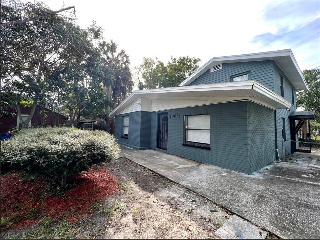 a backyard of a house