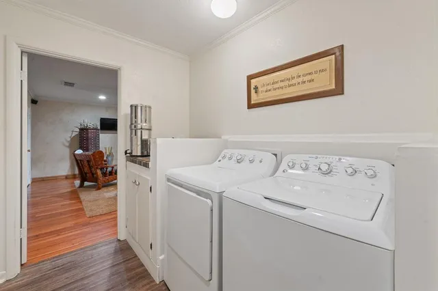 a view of utility room and washer and dryer