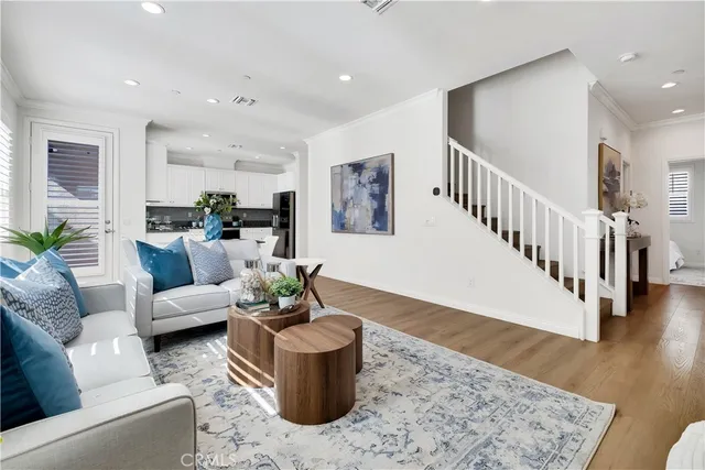 a living room with furniture and a couch