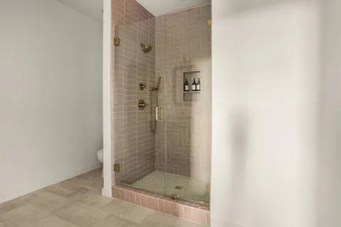 a bathroom with a shower