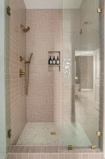 a bathroom with a shower