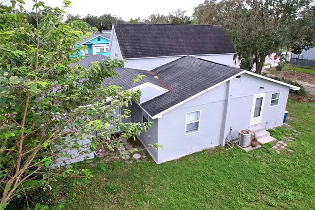 an aerial view of a house