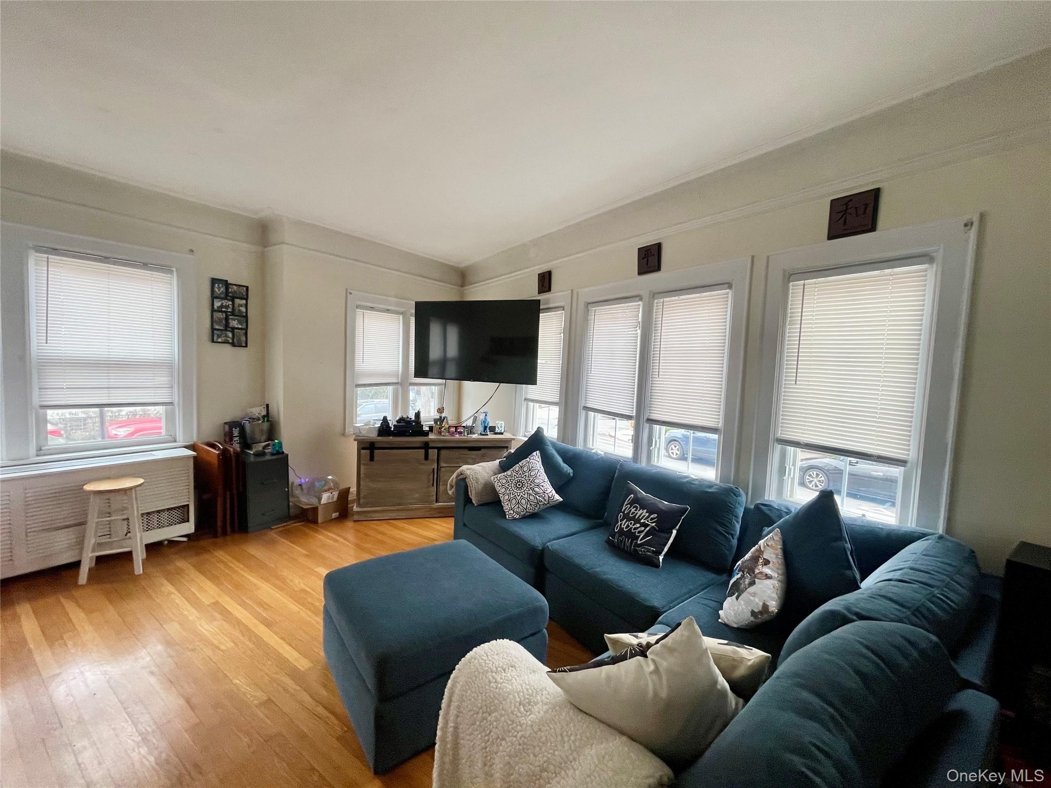 372 East 235th Street Bronx, NY 10470 - Photo 6 of 36 a living room with furniture and a flat screen tv