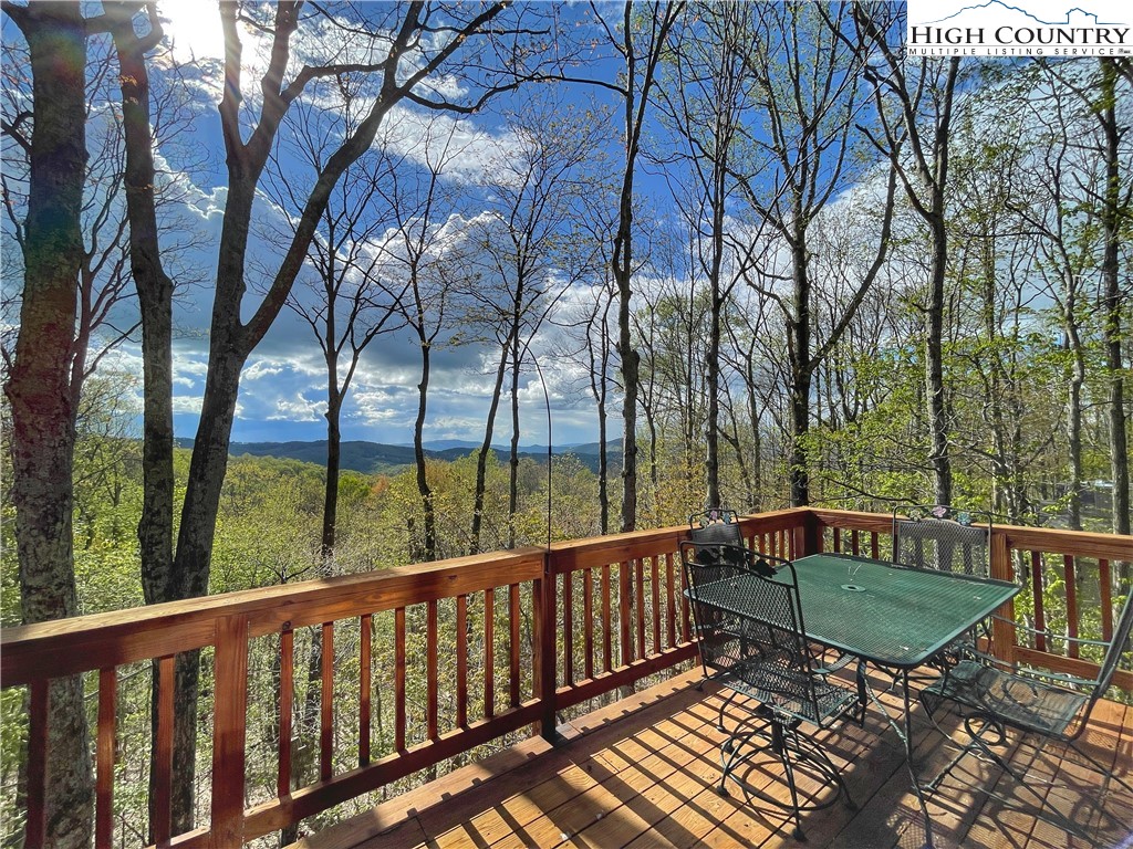 407 Pine Ridge Road Beech Mountain, NC 28604 - Photo 4 of 31 a view of a two chairs and table in the balcony