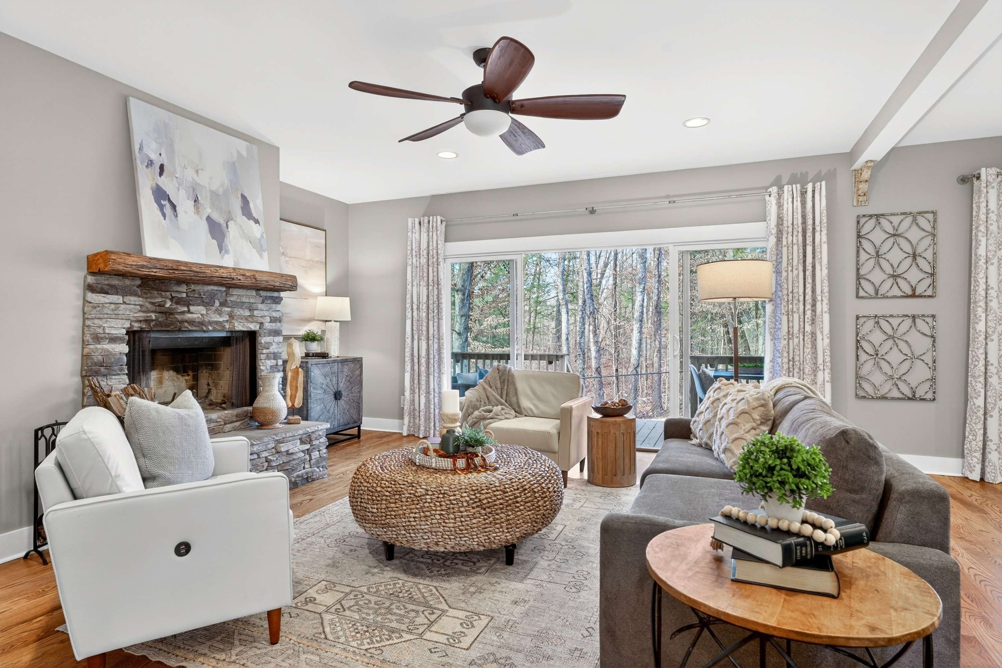 4852 Ash Hill Road Spring Hill, TN 37174 - Photo 17 of 45 a living room with furniture and a fireplace