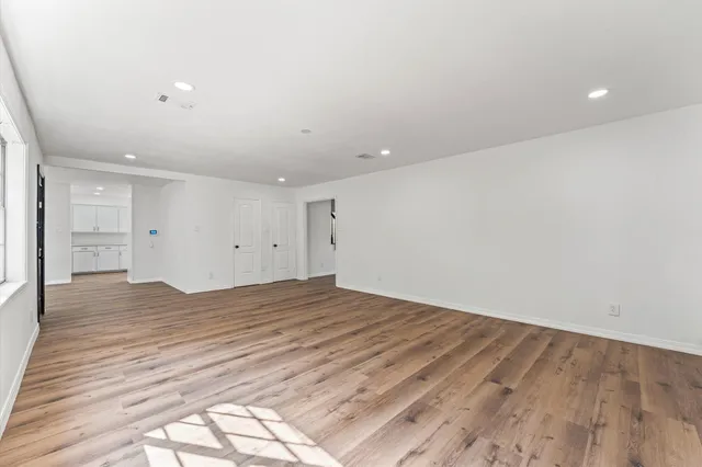 an empty room with an entryway