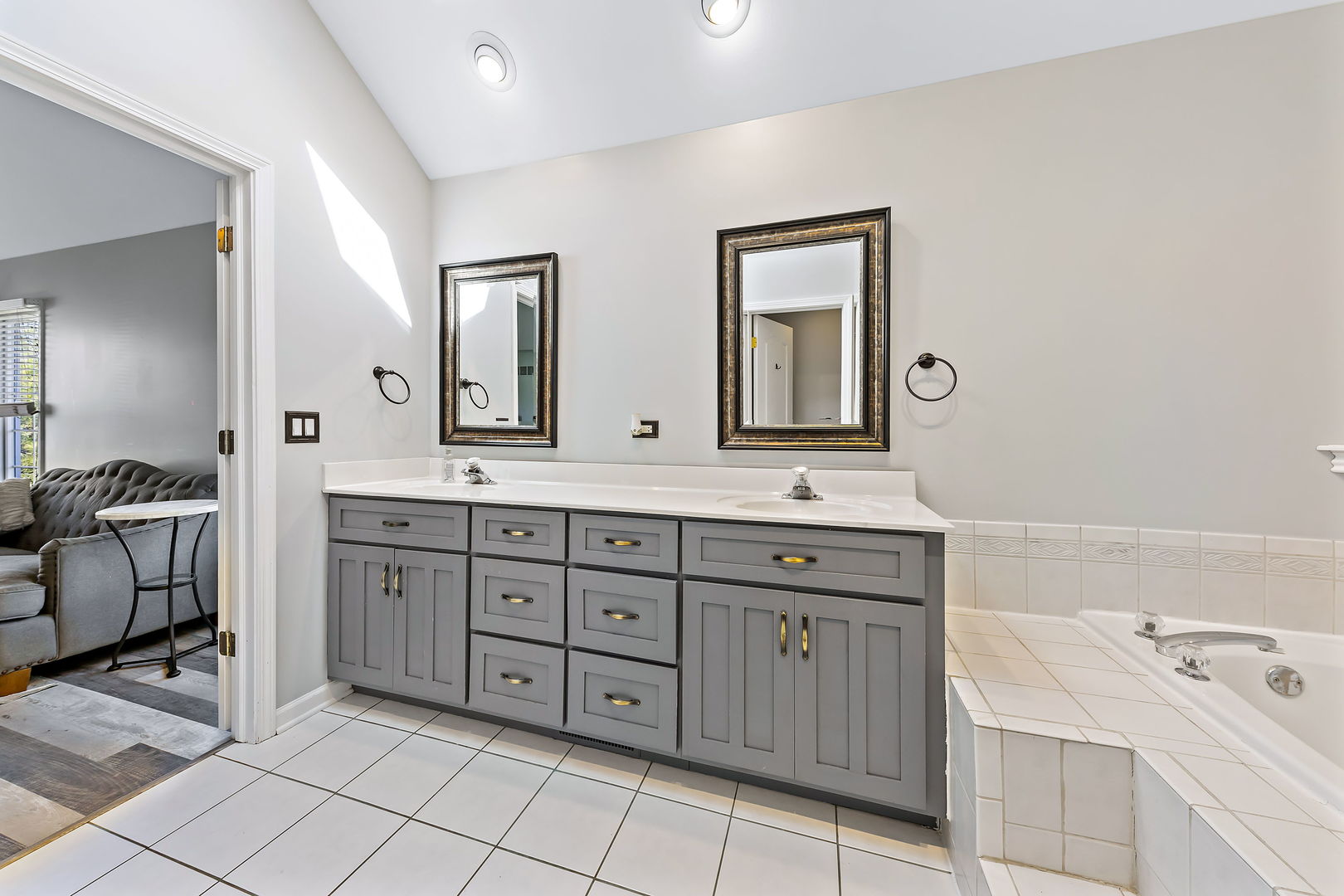 2531 Spartina Road Naperville, IL 60564 - Photo 19 of 39 a spacious bathroom with a double vanity sink mirror and
