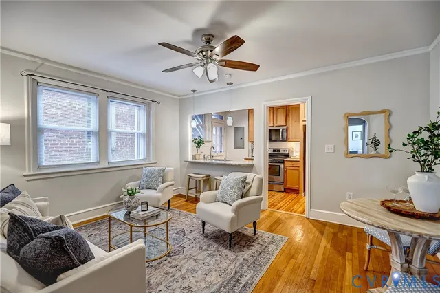 a living room with furniture